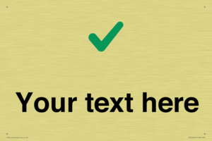 Custom plain background, green tick sign